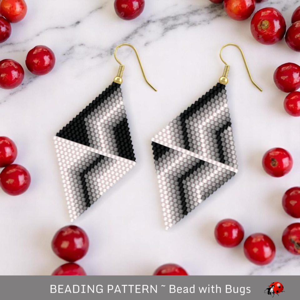 FELICITY & SISTER:  Brick Stitch Beaded Earrings Pattern by Bead with Bugs