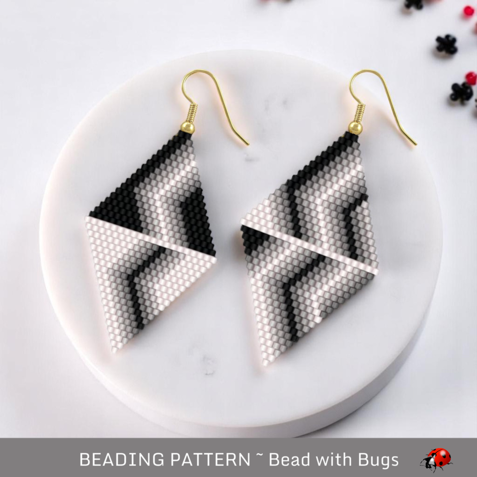 FELICITY & SISTER:  Brick Stitch Beaded Earrings Pattern by Bead with Bugs