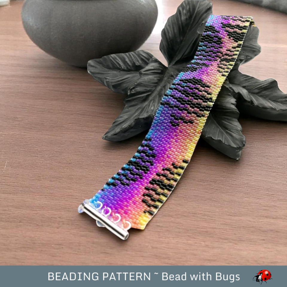 HEAT WAVES:  A Peyote Stitch Beaded Bracelet Pattern by Bead with Bugs