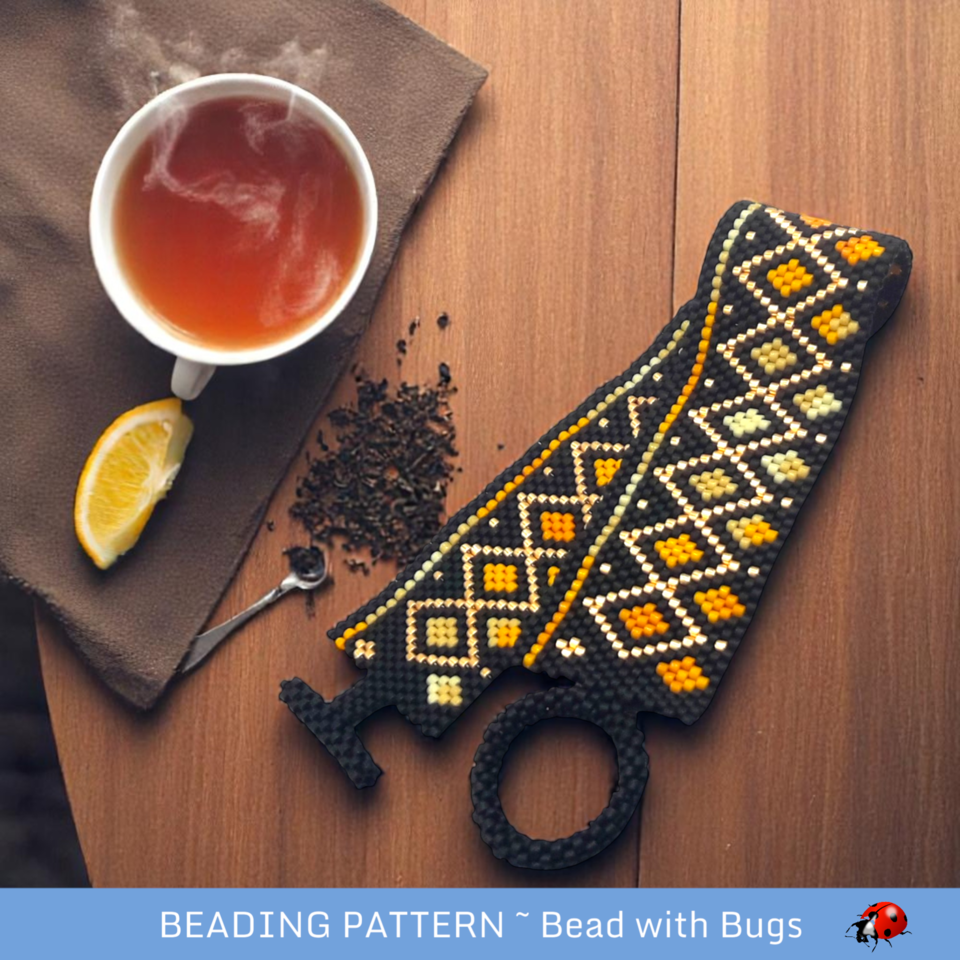 HONEY HARVEST: A Peyote Stitch Beaded Bracelet Pattern by Bead with Bugs