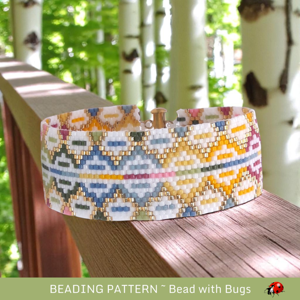 IN LIVING COLOUR: A Peyote Stitch Beaded Bracelet Pattern by Bead with Bugs