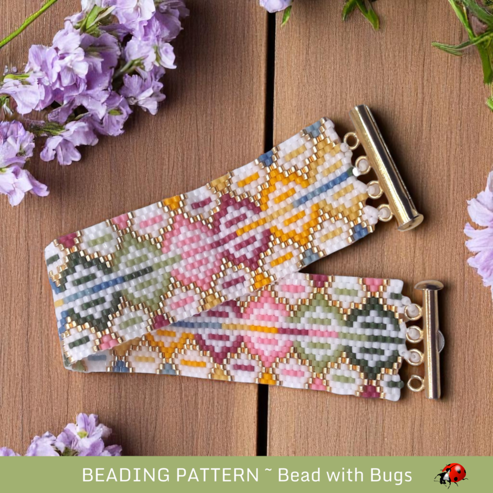 IN LIVING COLOUR: A Peyote Stitch Beaded Bracelet Pattern by Bead with Bugs