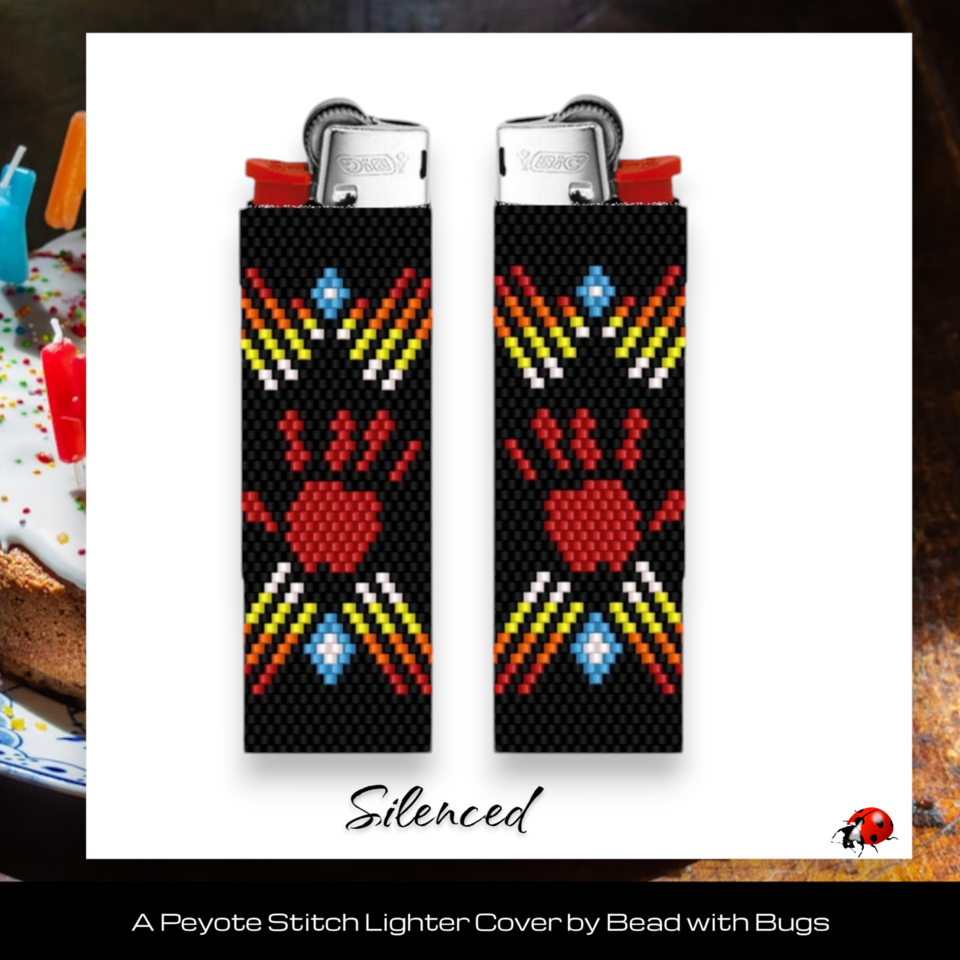 SILENCED:  Peyote Stitch Beaded Lighter Cover by Bead with Bugs