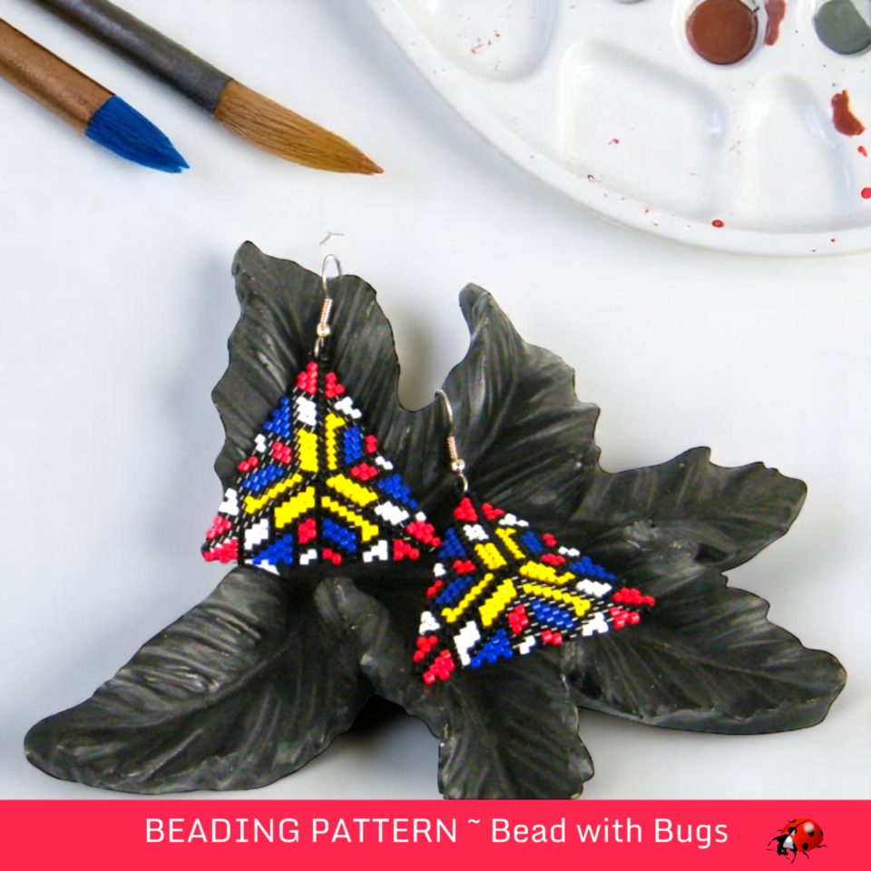MONDRIAN: 3D Peyote Stitch Beading Pattern by Bead with Bugs