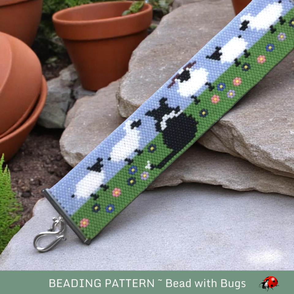 ON GUARD: A Peyote Stitch Beaded Bracelet Pattern by Bead with Bugs