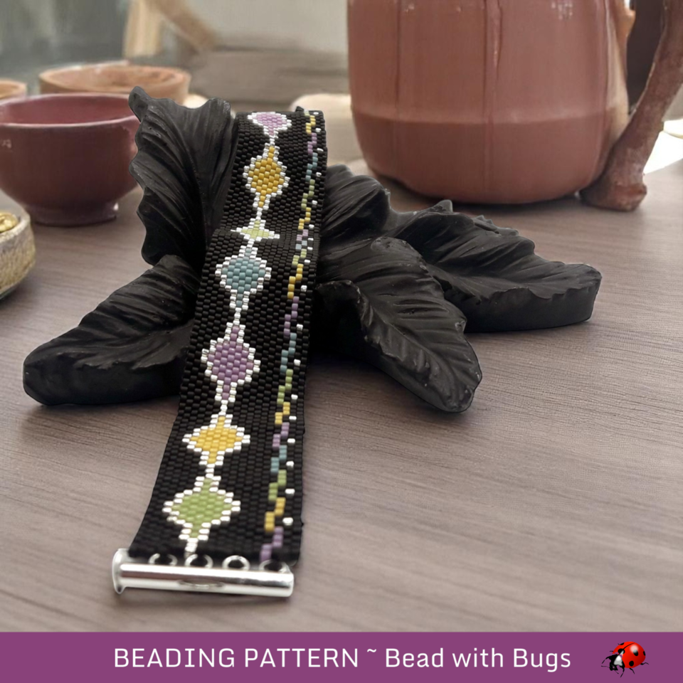 PATIO LIGHTS:  A Peyote Stitch Beaded Bracelet Pattern by Bead with Bugs