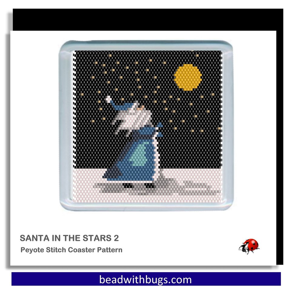 SANTA COLLECTION:  Beaded Coaster Pattern Set