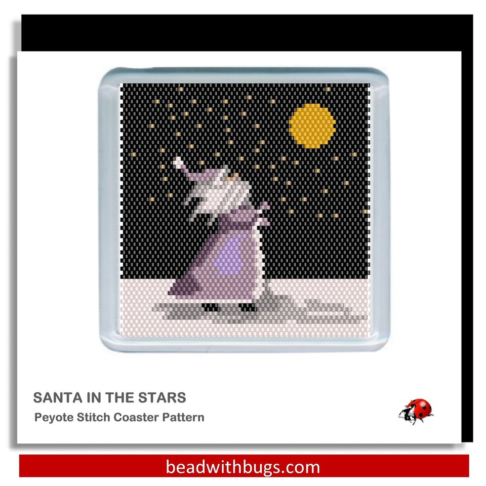 SANTA COLLECTION:  Beaded Coaster Pattern Set
