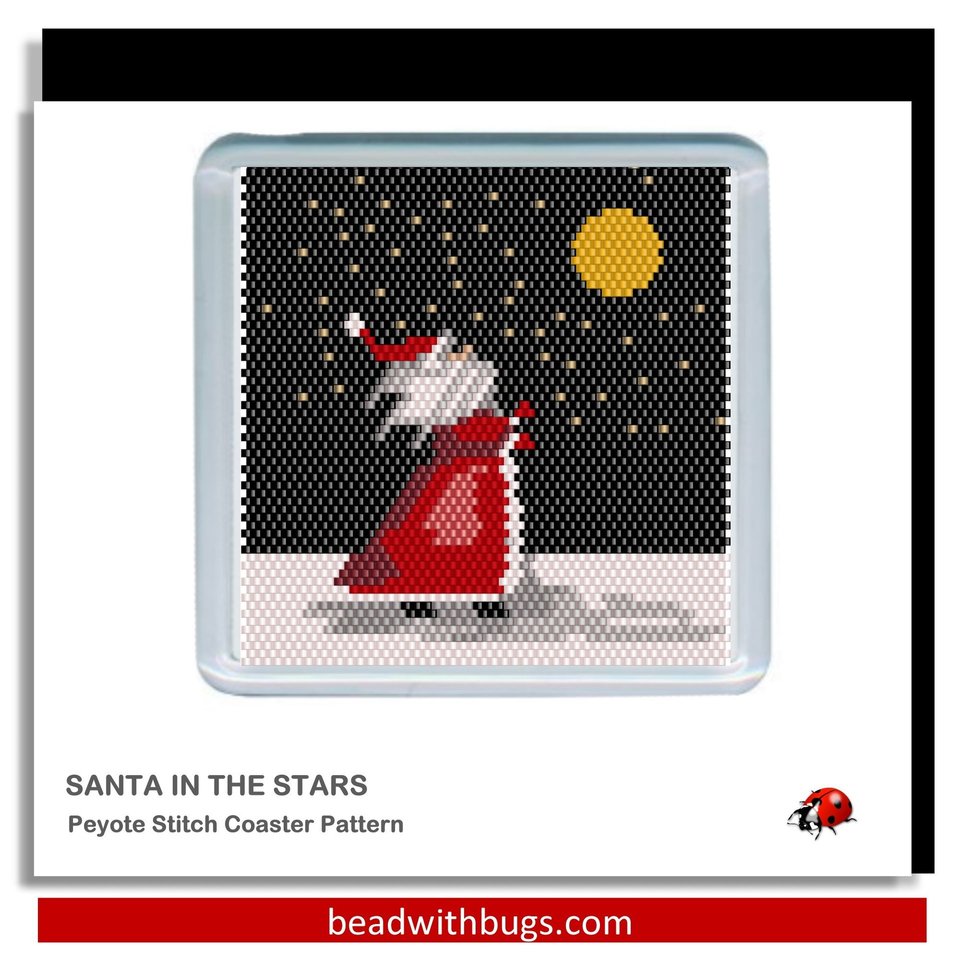 SANTA COLLECTION:  Beaded Coaster Pattern Set