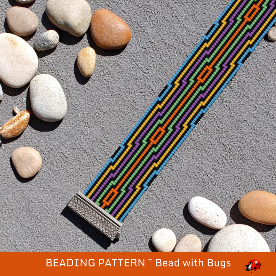 THE SWINGING SIXTIES:  A Loom Beaded Bracelet Pattern by Bead with Bugs