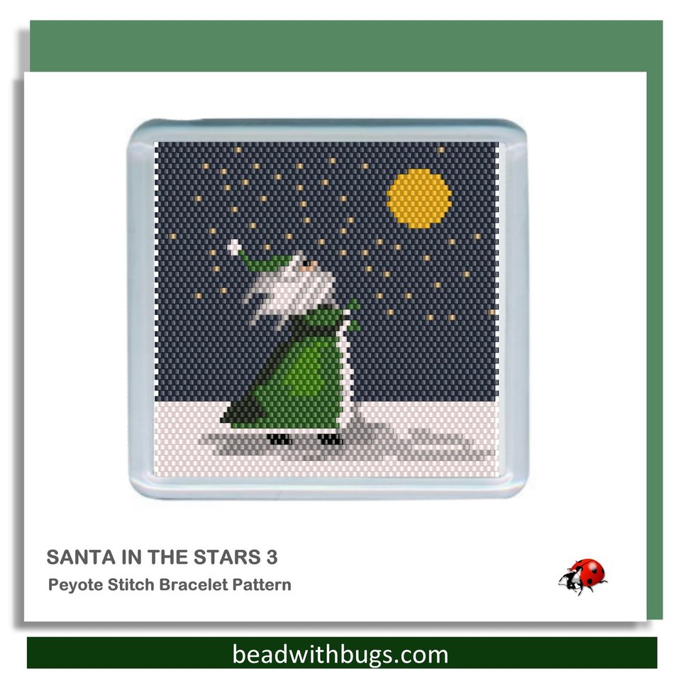 SANTA COLLECTION:  Beaded Coaster Pattern Set