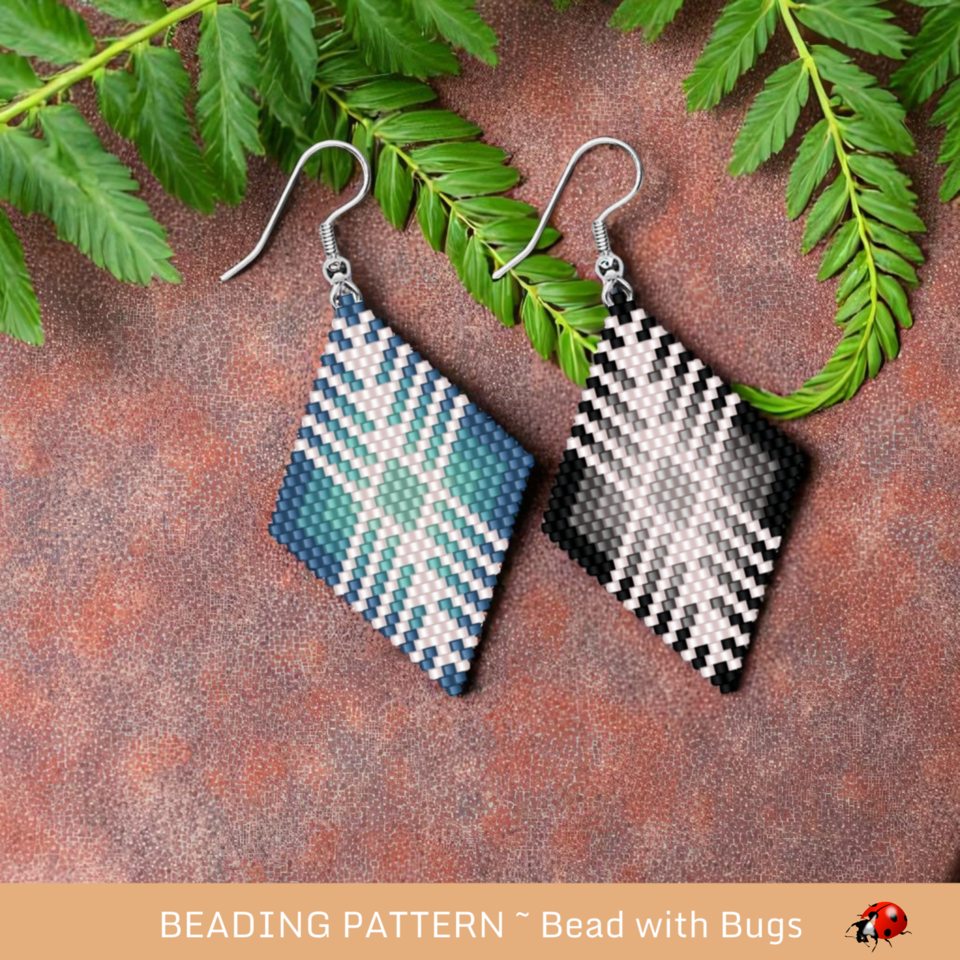 SHADES SERIES:  Brick Stitch Beaded Earrings Pattern by Bead with Bugs