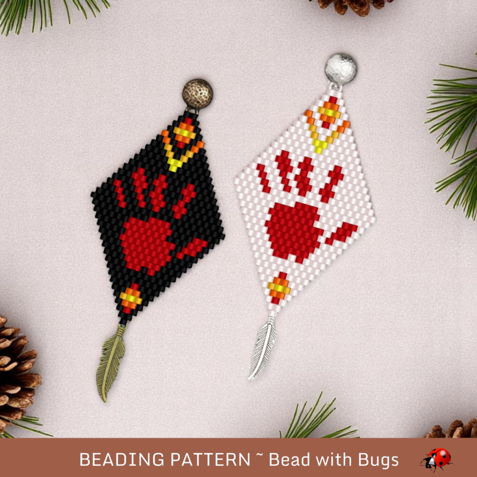 SILENCED 2024:  Brick Stitch Beaded Earrings Pattern by Bead with Bugs