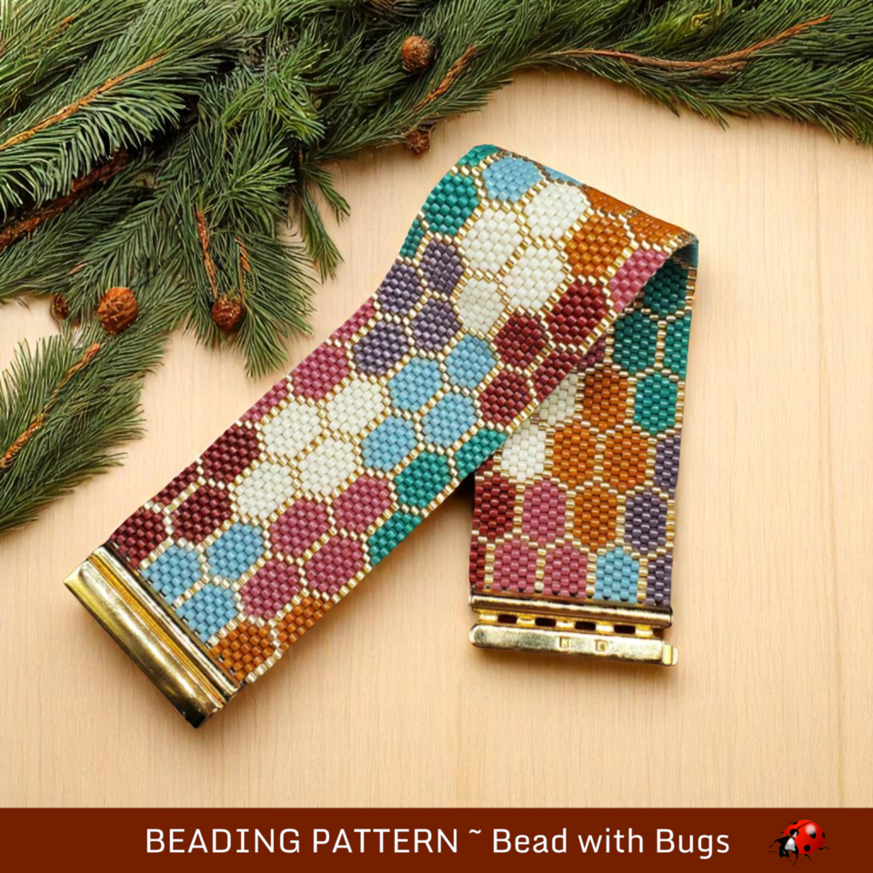 SPICE MARKET: A Peyote Stitch Beaded Bracelet Pattern by Bead with Bugs