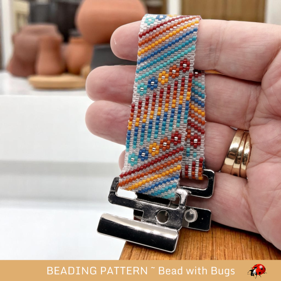 SUMMER BREEZE: A Peyote Stitch Beaded Bracelet Pattern by Bead with Bugs