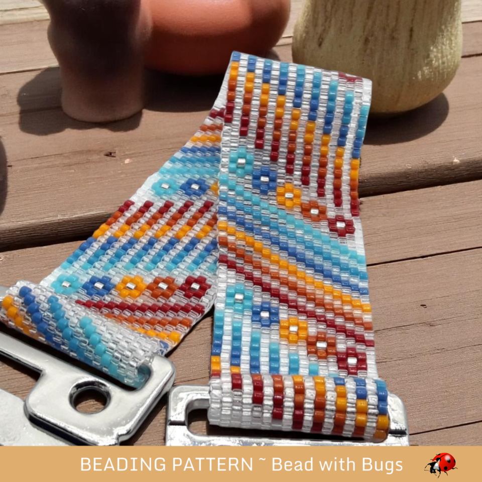 SUMMER BREEZE: A Peyote Stitch Beaded Bracelet Pattern by Bead with Bugs