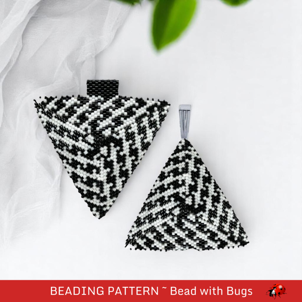 HOUNDSTOOTH: 3D Beaded Peyote Pendant Pattern by Bead with Bugs