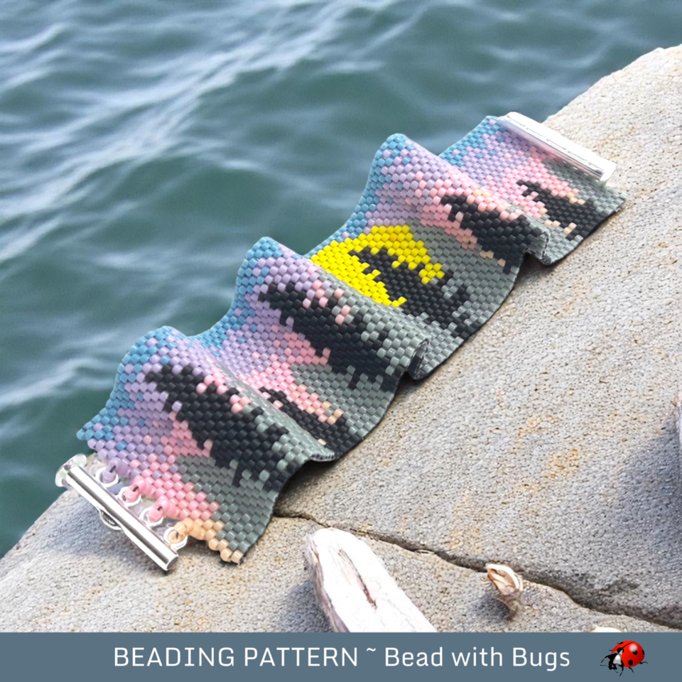 TWILIGHT: A Peyote Stitch Beaded Bracelet Pattern by Bead with Bugs