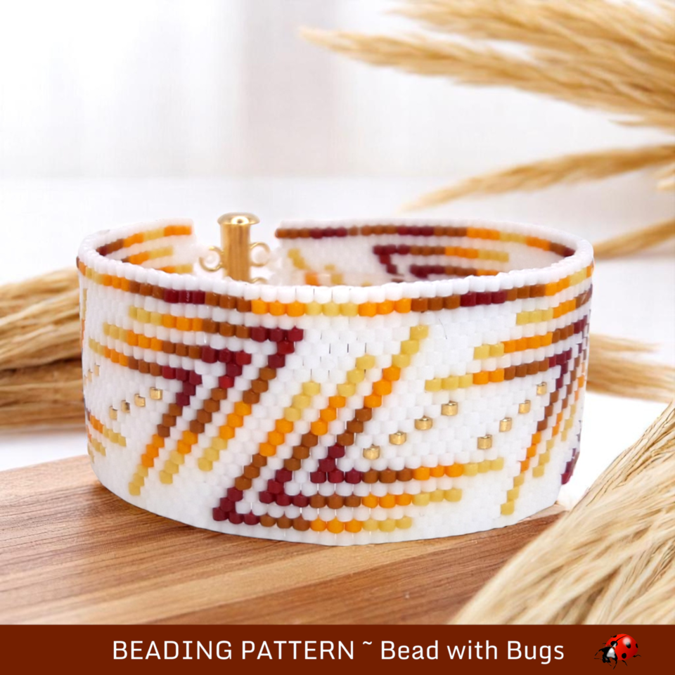 VIBRATIONS:  A Peyote Stitch Beaded Bracelet Pattern by Bead with Bugs