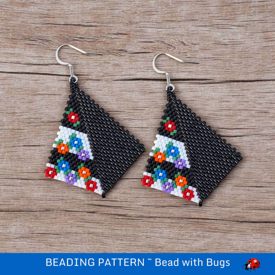 WILD FLOWER GARDEN: Peyote Stitch Beading Pattern by Bead with Bugs