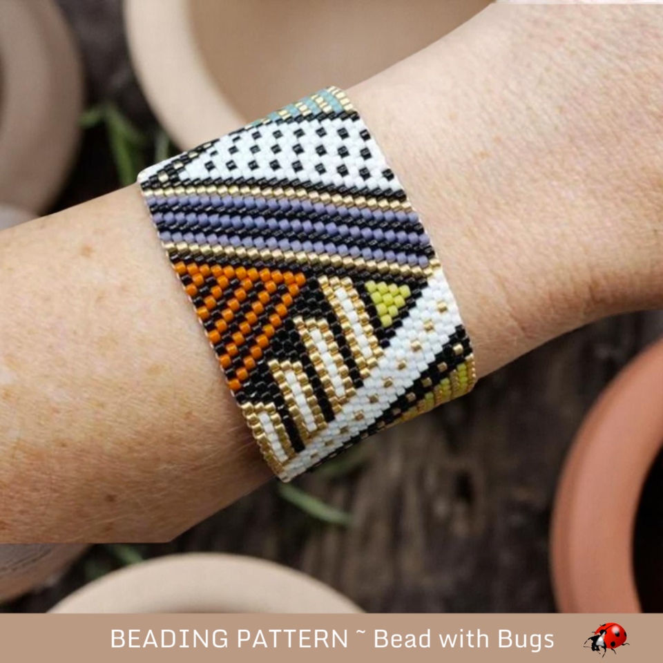 OCTOBER TOO: A Peyote Stitch Beaded Bracelet Pattern by Bead with Bugs