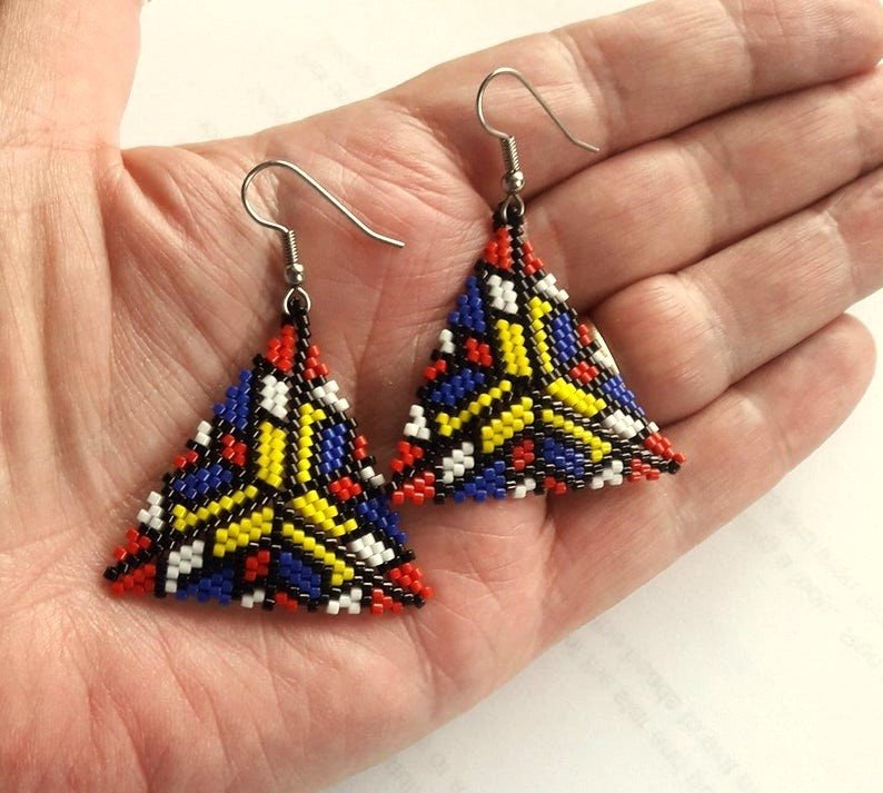 MONDRIAN: 3D Peyote Stitch Beading Pattern by Bead with Bugs