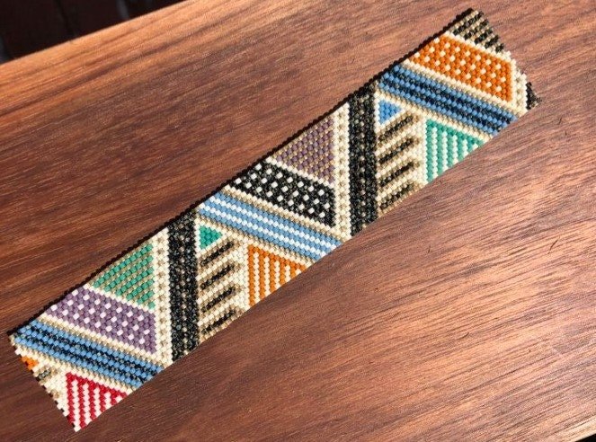 Peyote Stitch Beaded Bracelet Pattern by Bead with Bugs, October Chill, PDF Pattern