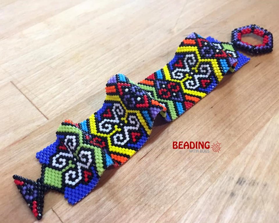 ELATION:  A Peyote Stitch Beaded Bracelet Pattern by Bead with Bugs