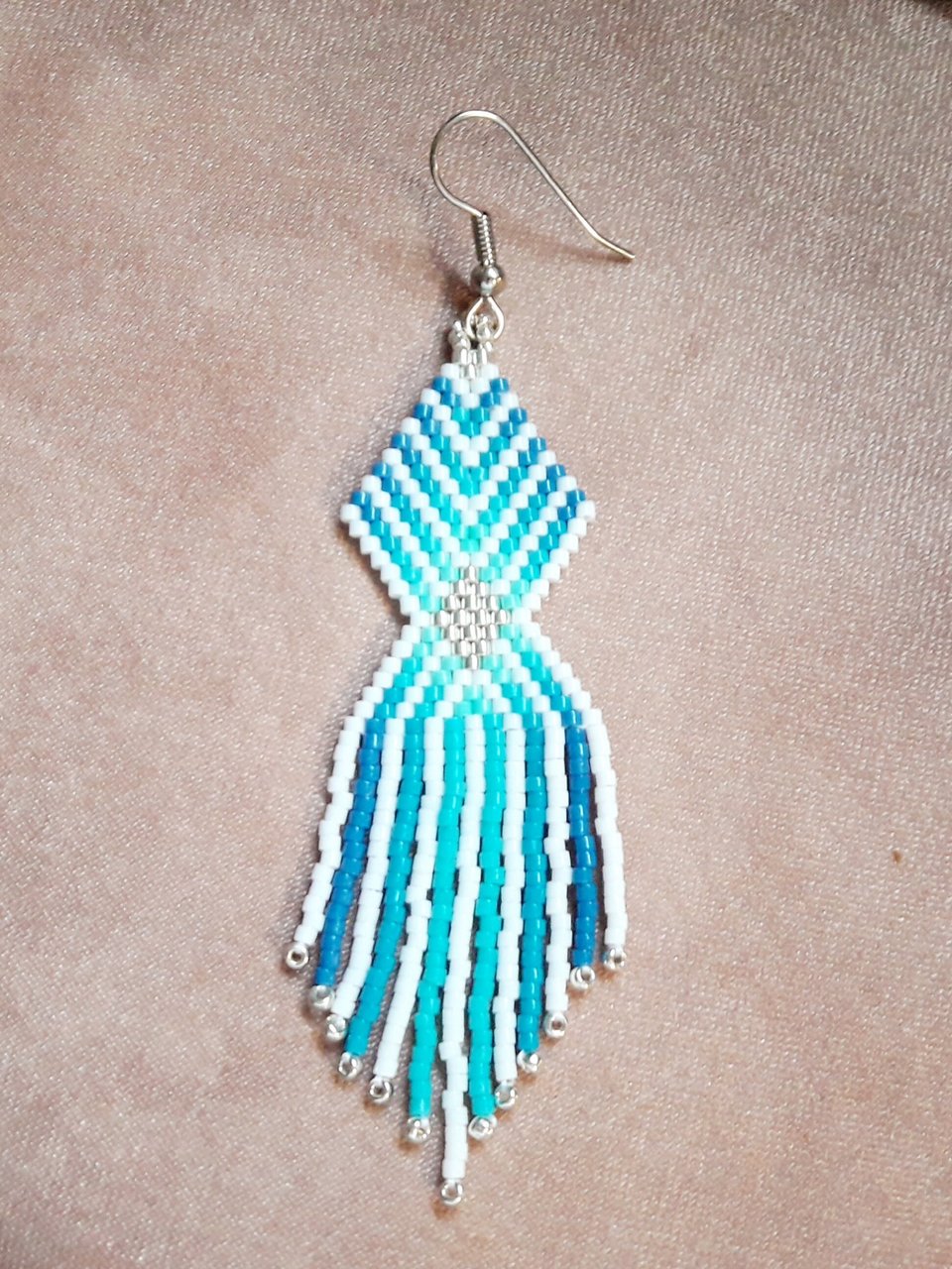 DEEP WATER:  Brick Stitch Beaded Earrings Pattern by Bead with Bugs