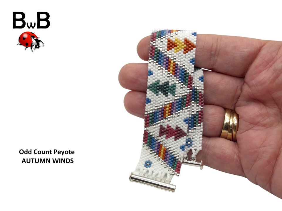 AUTUMN WINDS: A Peyote Stitch Beaded Bracelet Pattern by Bead with Bugs