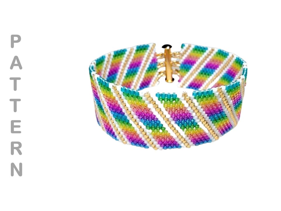 CANDY SHOP: A Peyote Stitch Beaded Bracelet Pattern by Bead with Bugs