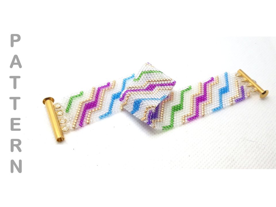 HAPPY DANCE: A Peyote Stitch Beaded Bracelet Pattern by Bead with Bugs