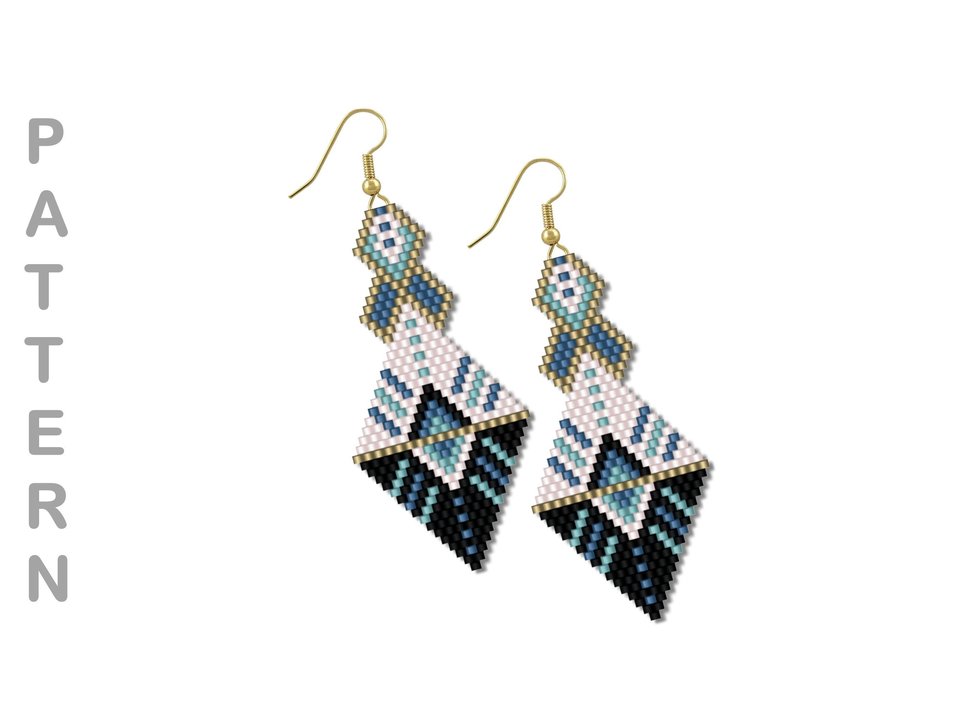 OPPOSITES ATTRACT:  Brick Stitch Beaded Earrings Pattern by Bead with Bugs