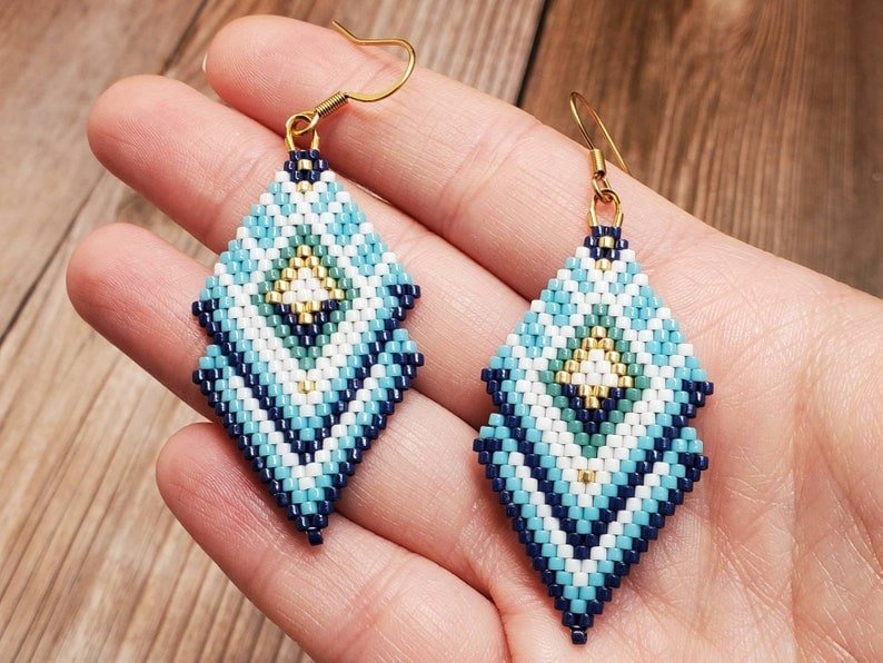 COOL SERIES:  Brick Stitch Beaded Earrings Pattern by Bead with Bugs