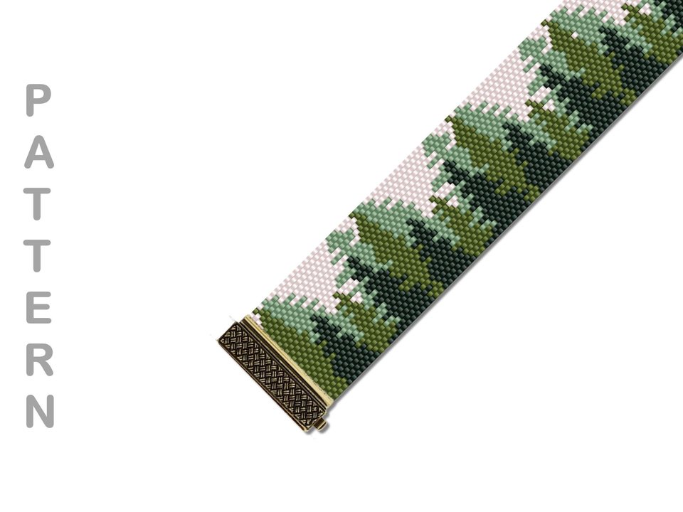 DEEP WOODS: A Peyote Stitch Beaded Bracelet Pattern by Bead with Bugs