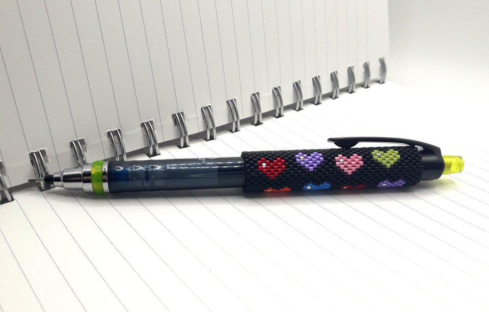 I LOVE YOU MORE:  Peyote Stitch Beaded Pen Wrap by Bead with Bugs