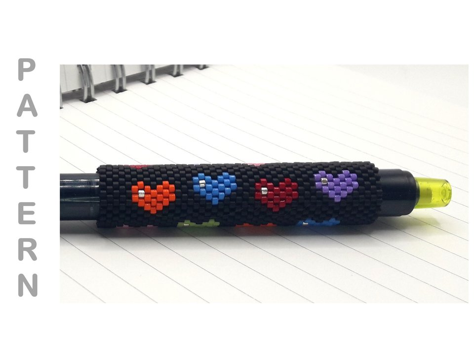 I LOVE YOU MORE:  Peyote Stitch Beaded Pen Wrap by Bead with Bugs