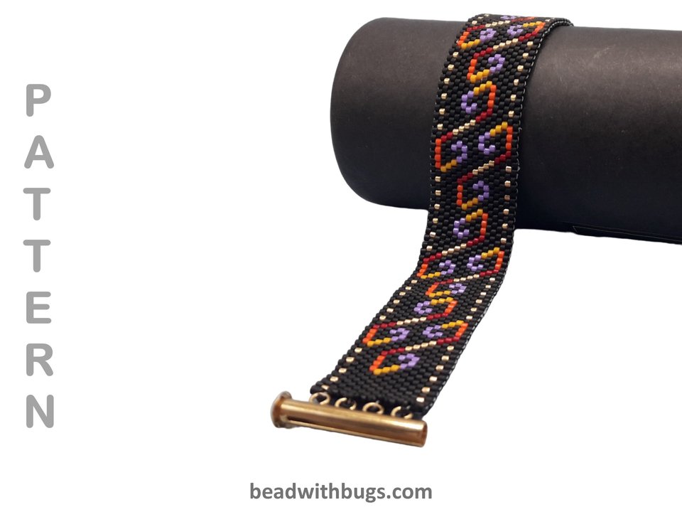 RIPPLES:  A Peyote Stitch Beaded Bracelet Pattern by Bead with Bugs