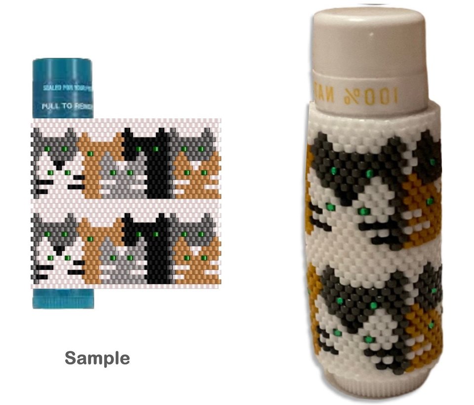 ABSTRACT ART:  Beaded Lip Balm Cover by Bead with Bugs