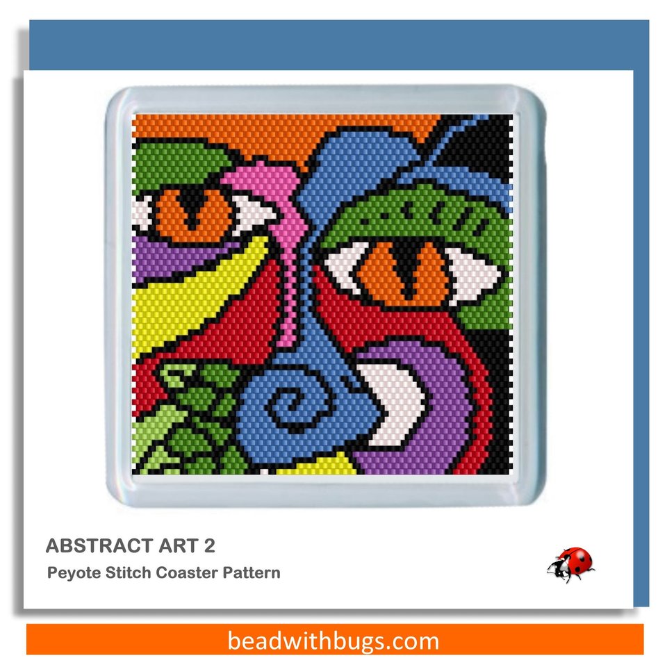ABSTRACT ART:  Beaded Coaster Pattern Set