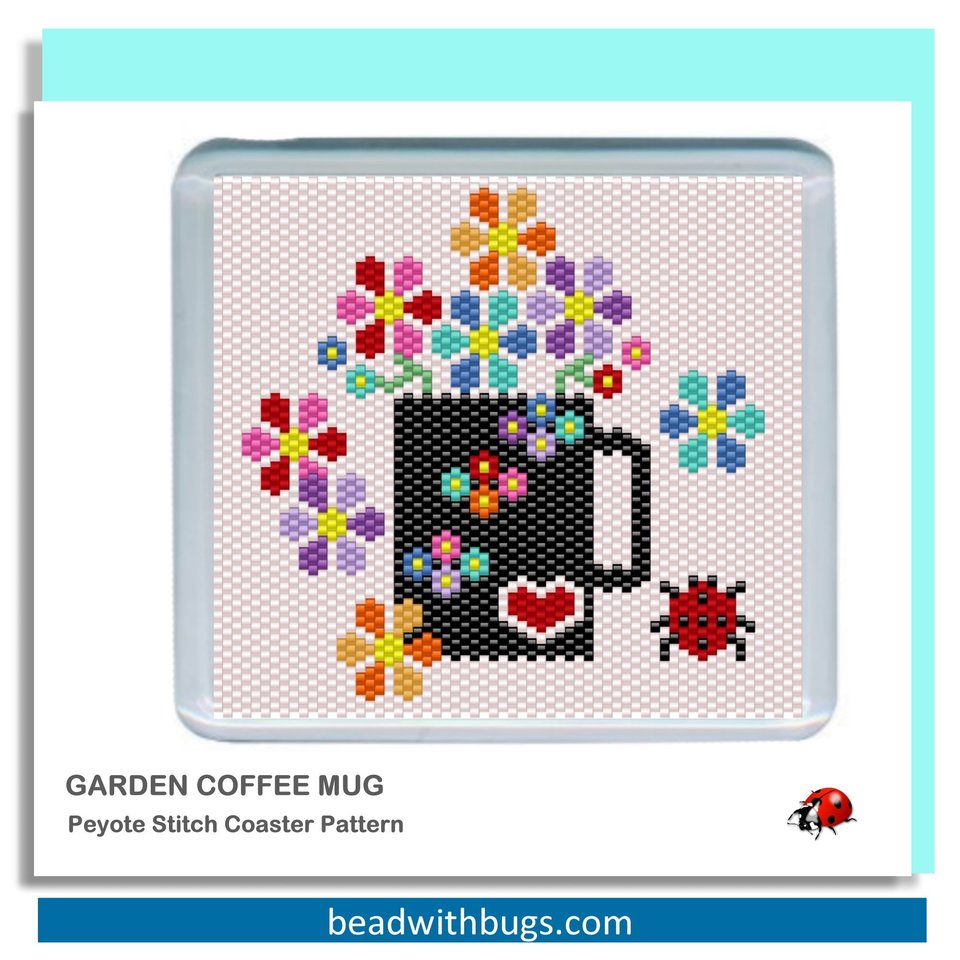 GARDEN SERIES:  Beaded Coaster Pattern Set