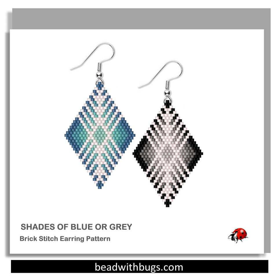 SHADES SERIES:  Brick Stitch Beaded Earrings Pattern by Bead with Bugs