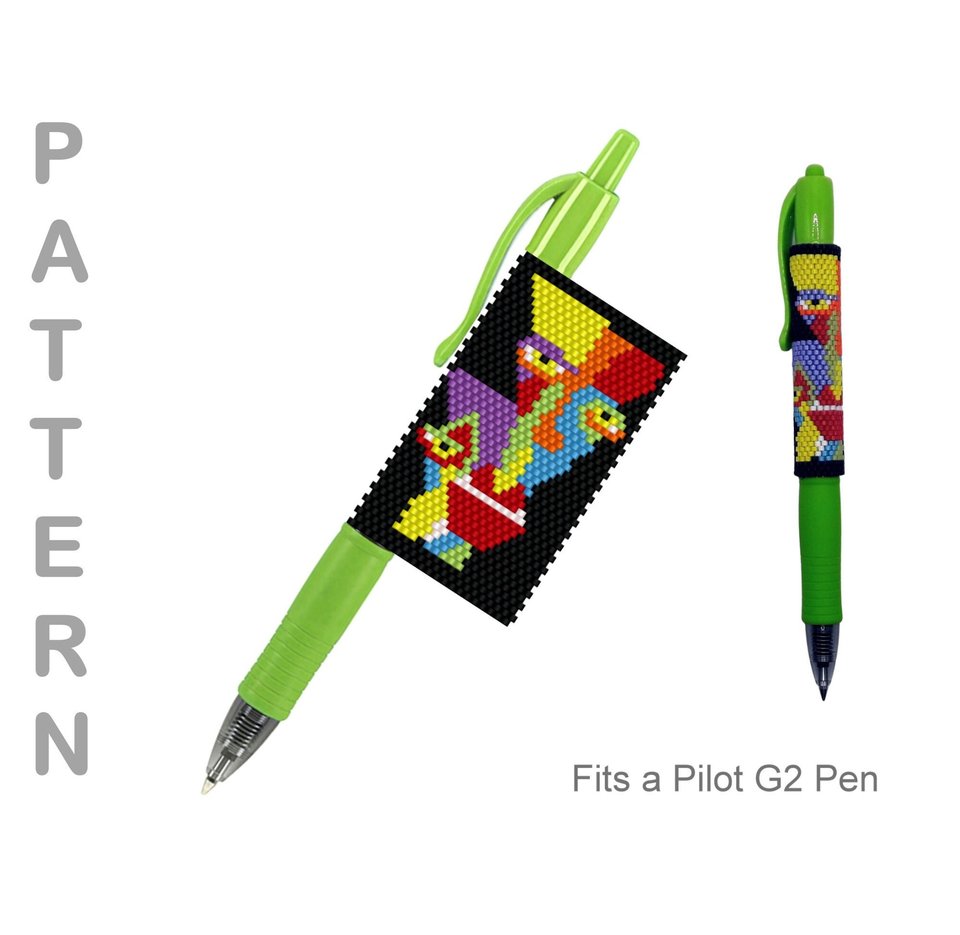 ABSTRACT ART: Peyote Stitch Beaded Pen Wrap by Bead with Bugs