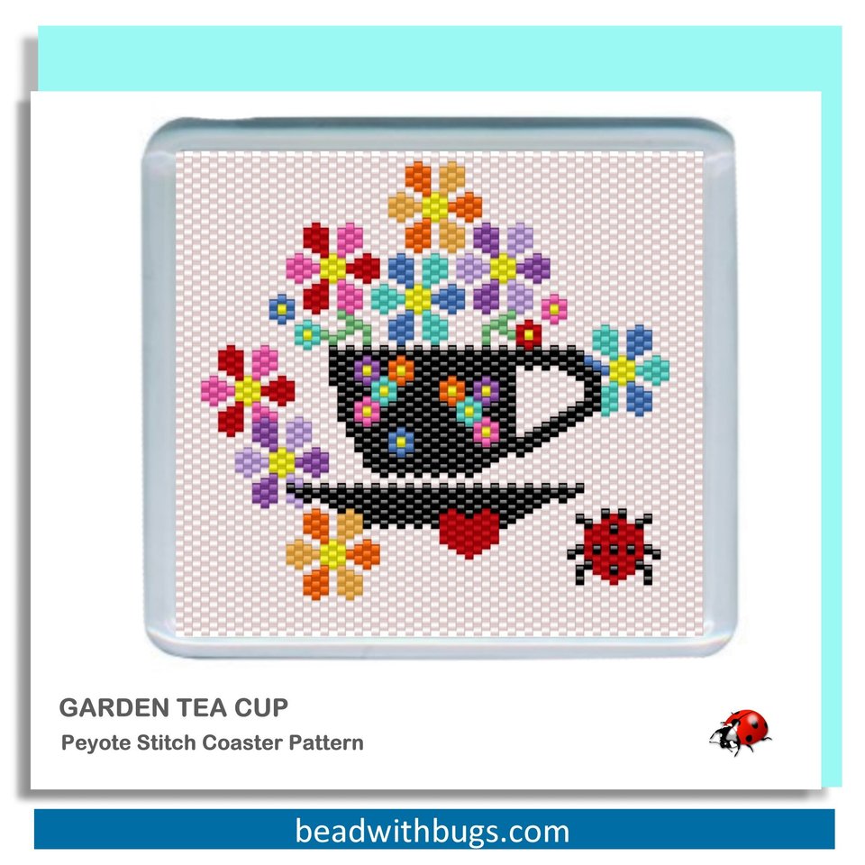 GARDEN SERIES:  Beaded Coaster Pattern Set
