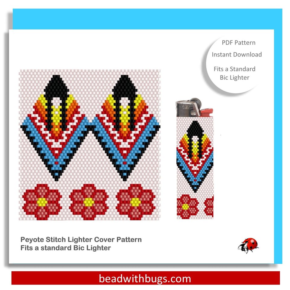 THE WOMEN:  Peyote Stitch Beaded Lighter Cover by Bead with Bugs
