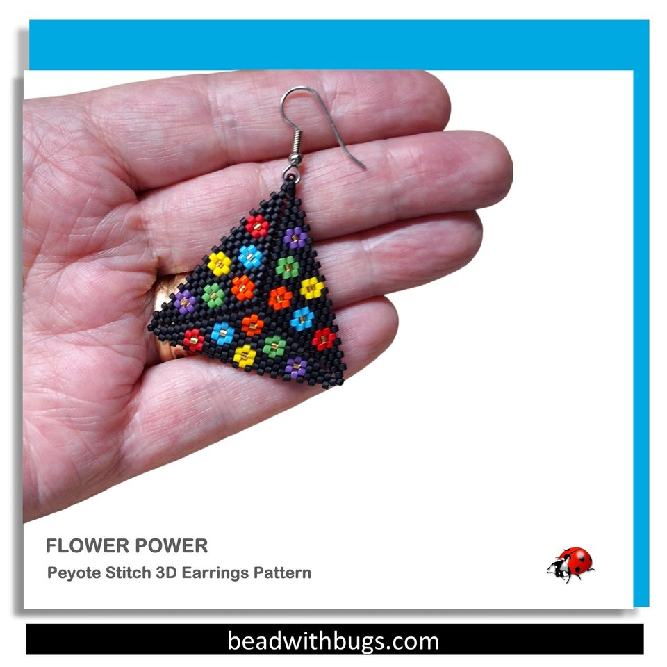 FLOWER POWER:  3D Peyote Stitch Beading Pattern by Bead with Bugs
