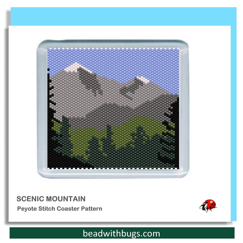 SCENIC MOUNTAINS:  Beaded Coaster Pattern
