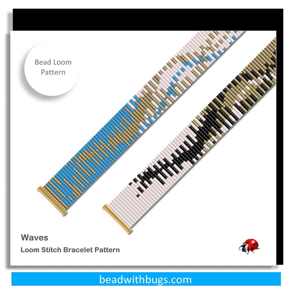 WAVES:  A Loom Beaded Bracelet Pattern by Bead with Bugs