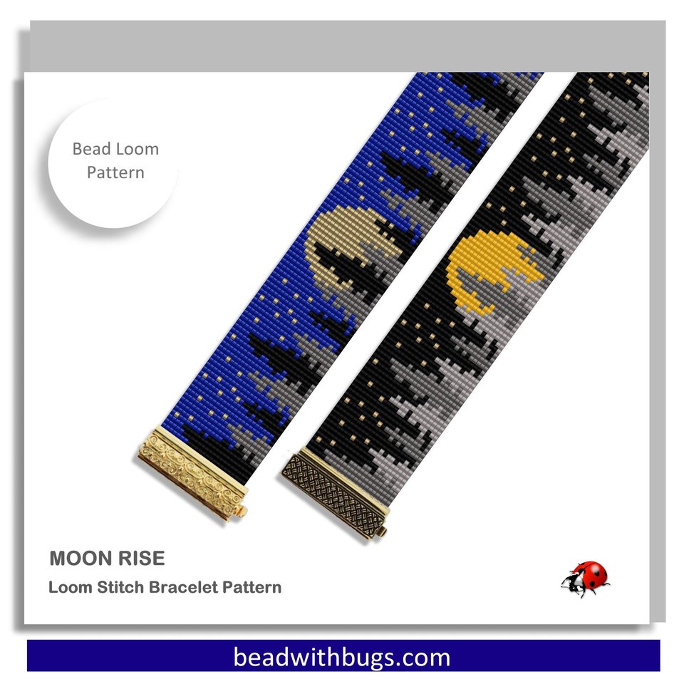 MOON RISE:  A Loom Beaded Bracelet Pattern by Bead with Bugs