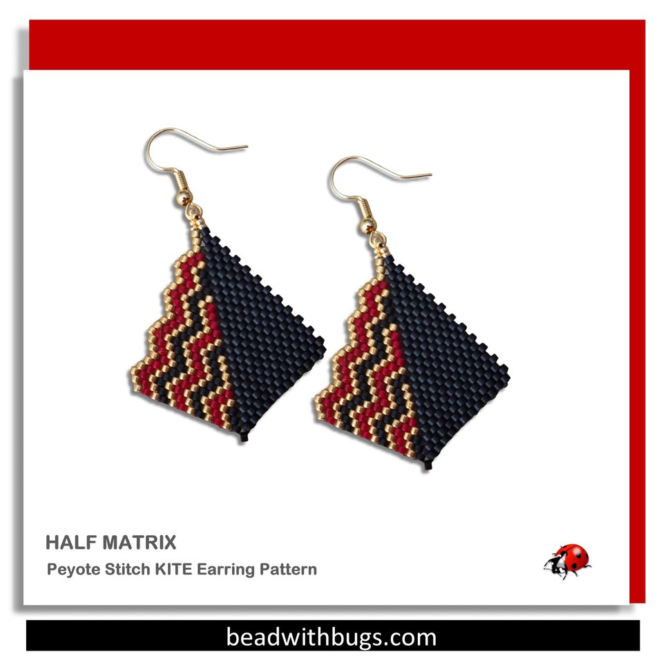 HALF MATRIX: Peyote Stitch Beading Pattern by Bead with Bugs